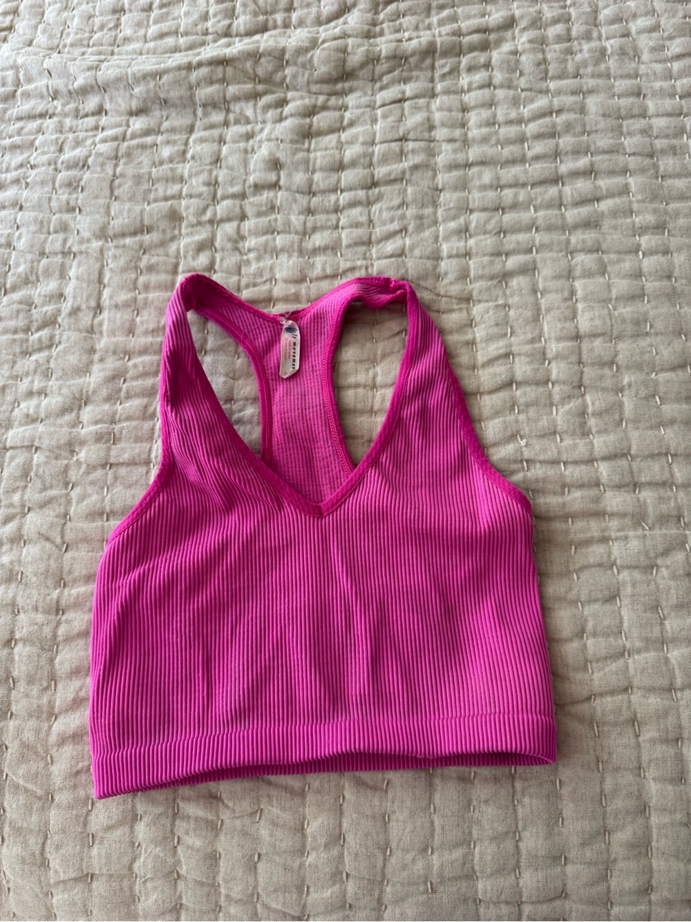 FP Movement by Free People Ribbed Racerback Bralette - Fuchsia Pink